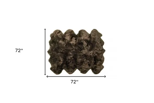 6' X 6' Chocolate Wool Shag Handmade Area Rug