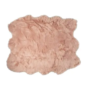 5' X 6' Pink Faux Sheepskin Shag Washable Area Rug