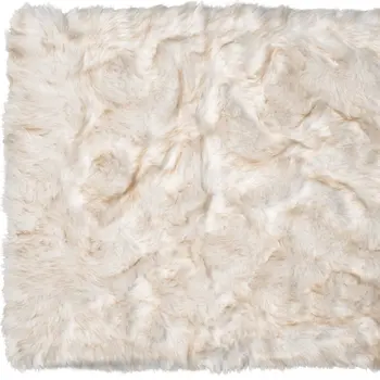 3' X 5' Ombre Tan Faux Fur Washable Non Skid Area Rug