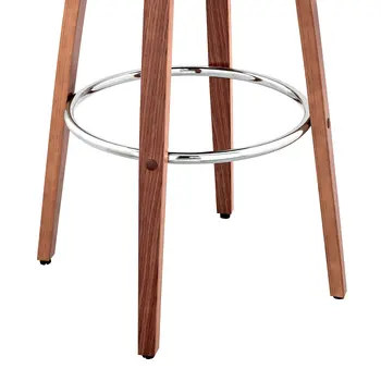 30" Cream and Brown Faux Leather Swivel Bar Chair