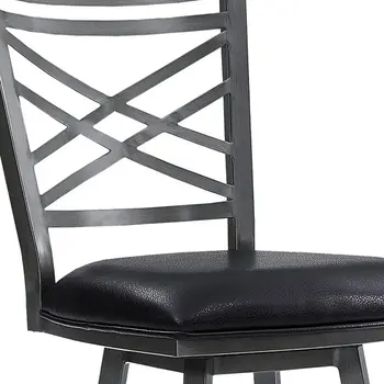 26" Black Iron Counter Height Bar Chair