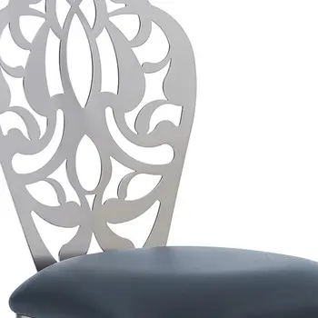30" Gray And Silver Iron Swivel Bar Height Bar Chair