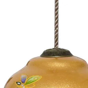 Golden Extravagant Butterflies Hand Painted Mouth Blown Glass Ornament