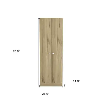71" Oak Wood Pantry Or Storage Closet