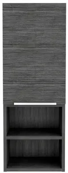 32" Smoky Gray Oak Accent Cabinet With Three Shelves
