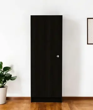 47" Black Wood Pantry Or Storage Closet