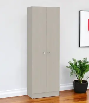 71" Light Gray Wood Pantry Or Storage Closet