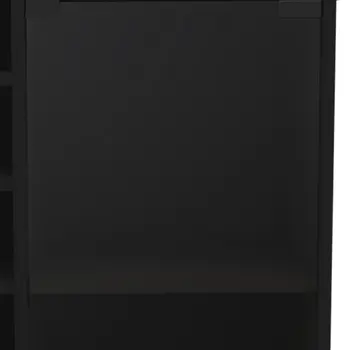 Black Rolling Bar Cart With Wine Storage