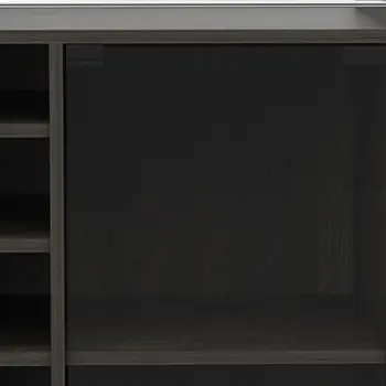22" Espresso Wood Rolling Bar Cart With Wine Storage