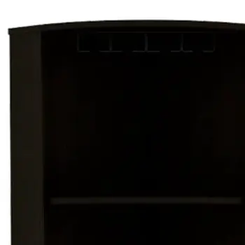 71" Black Wood Corner Bar Cabinet With Two Doors