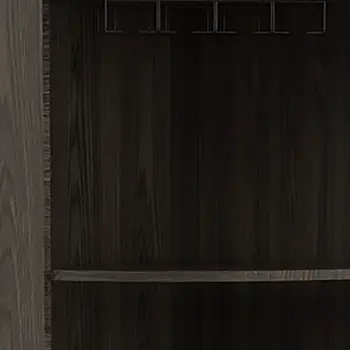 71" Dark Brown Wood Corner Bar Cabinet With Two Doors