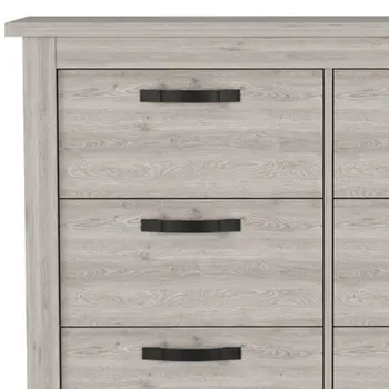 47" Gray Wood Six Drawer Double Dresser