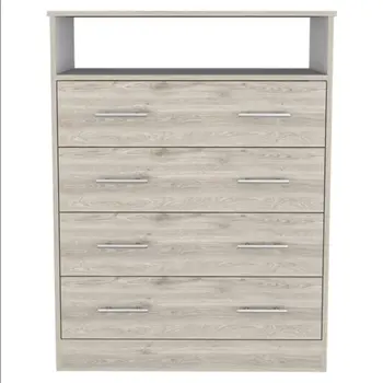 33" Light Grey Manufactured Wood Four Drawer Dresser