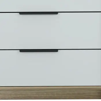 28" Brown And White Three Drawer Dresser