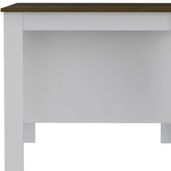 White and Brown 41" Kitchen Island With Storage