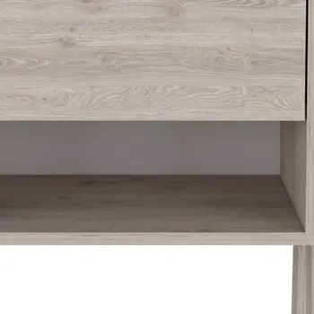 22" Light Gray Wood One Drawer Nightstand