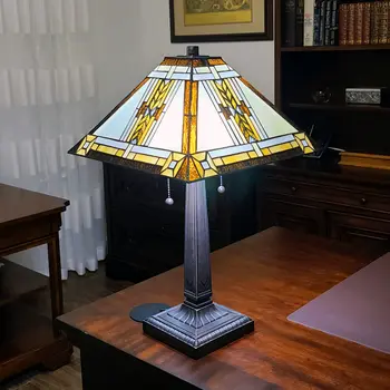 22" Dark Brown Metal Two Light Candlestick Table Lamp With Beige Shade