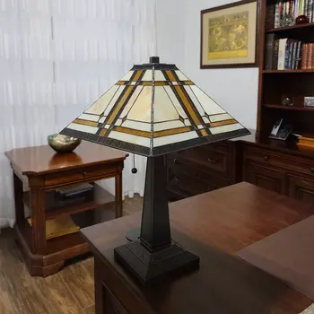 22" Dark Brown Metal Two Light Candlestick Table Lamp With Beige Shade