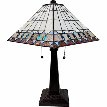 22" Dark Brown Metal Two Light Candlestick Table Lamp With Off White Empire Shade