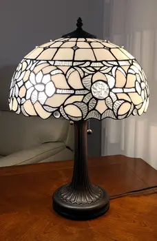 23" Dark Brown Metal Two Light Candlestick Table Lamp With White Shade