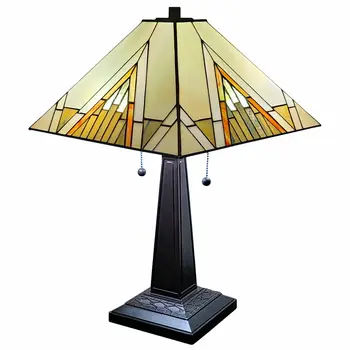 22" Dark Brown Metal Two Light Candlestick Table Lamp With Beige Shade