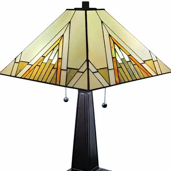 22" Dark Brown Metal Two Light Candlestick Table Lamp With Beige Shade