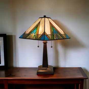 22" Dark Brown Metal Two Light Candlestick Table Lamp With Beige Shade