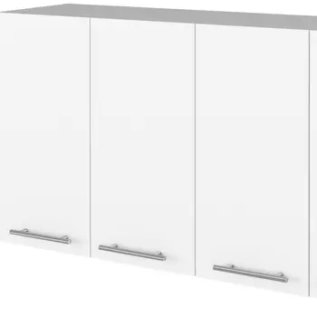 47" White Wood Wall Mounted Accent Chest With Four Doors