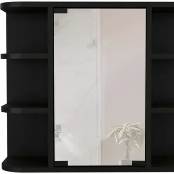24" Black Wood Floating Bathroom Vanity