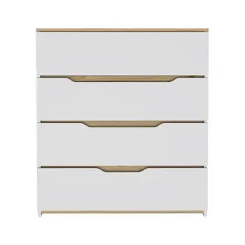 31" Brown and White Four Drawer Standard Chest