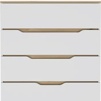 31" Brown and White Four Drawer Standard Chest