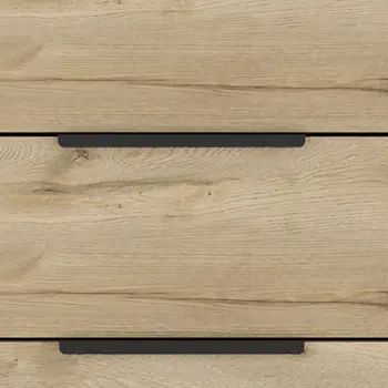18" Brown and Black Three Drawer Standard Chest