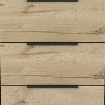 18" Brown and Black Three Drawer Standard Chest