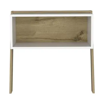 24" White and Oak Faux Wood Nightstand