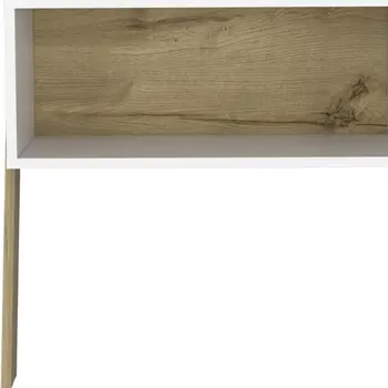 24" White and Oak Faux Wood Nightstand