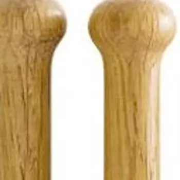 Set of Two Natural Solid Wood And Stainless Steel Salad Servers