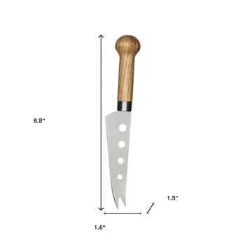 Natural Wood And Stainless Steel Lux Cheese Knife
