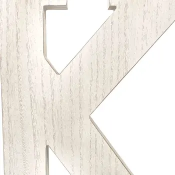 16" White Distressed Wood Letter K Tabletop Sculpture