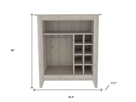 Light Gray Bar Cart With Wine Storage