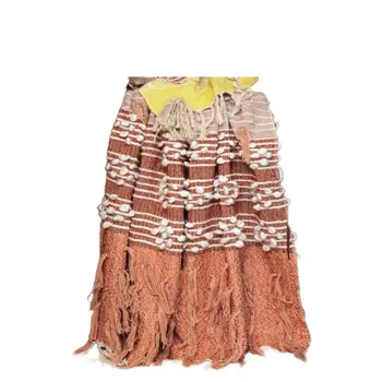 Burnt Orange Woven Wool Solid Color Reversable Throw
