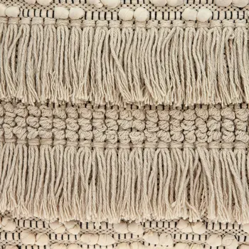 20" Beige Cotton Blend Throw Pillow