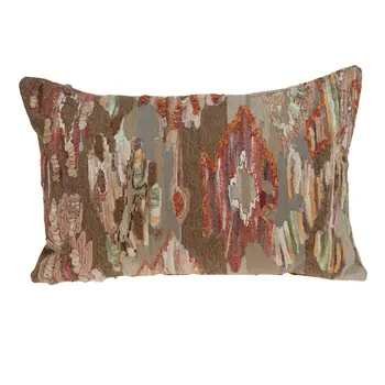 14" X 20" Brown Cotton Throw Pillow