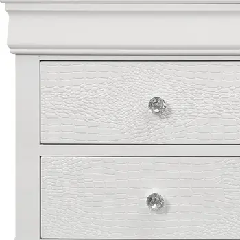 24" White Wood Shagreen Two Drawer Nightstand