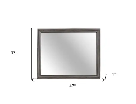 37" Gray Wood Framed Accent Mirror