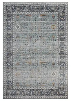 5' X 8' Sage Oriental Power Loom Stain Resistant Area Rug