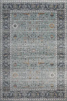 5' X 8' Sage Oriental Power Loom Stain Resistant Area Rug