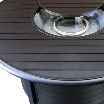 42000 BTU 48" Black Aluminum Propane Round Fire pit table With Cover