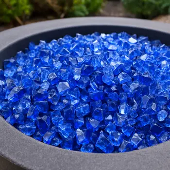 Cobalt Round Reflective Fire Pit Glass