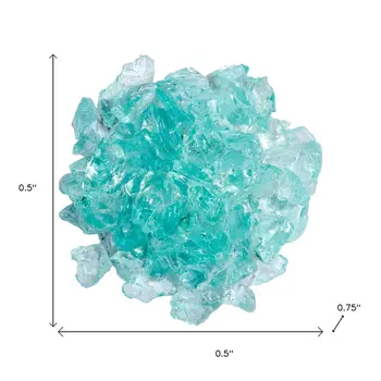 Aqua Round Reflective Fire Pit Glass