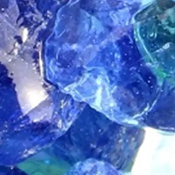 Blue And Green Round Reflective Fire Pit Glass